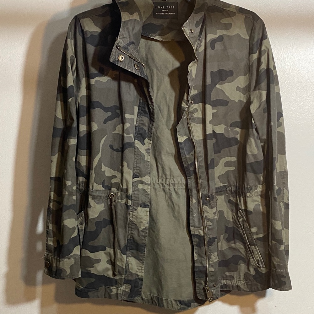 Love Tree Men's Green Camouflage Field Jacket